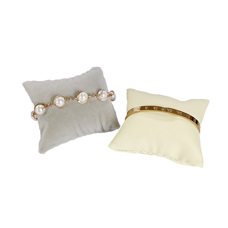 1Pcs 7*6Cm Mini White Black Grey Pu/velvet Watch Bangle Pillow Holder Bracelet Jewelry Display Chain Anklet Soft Pillow Cushion