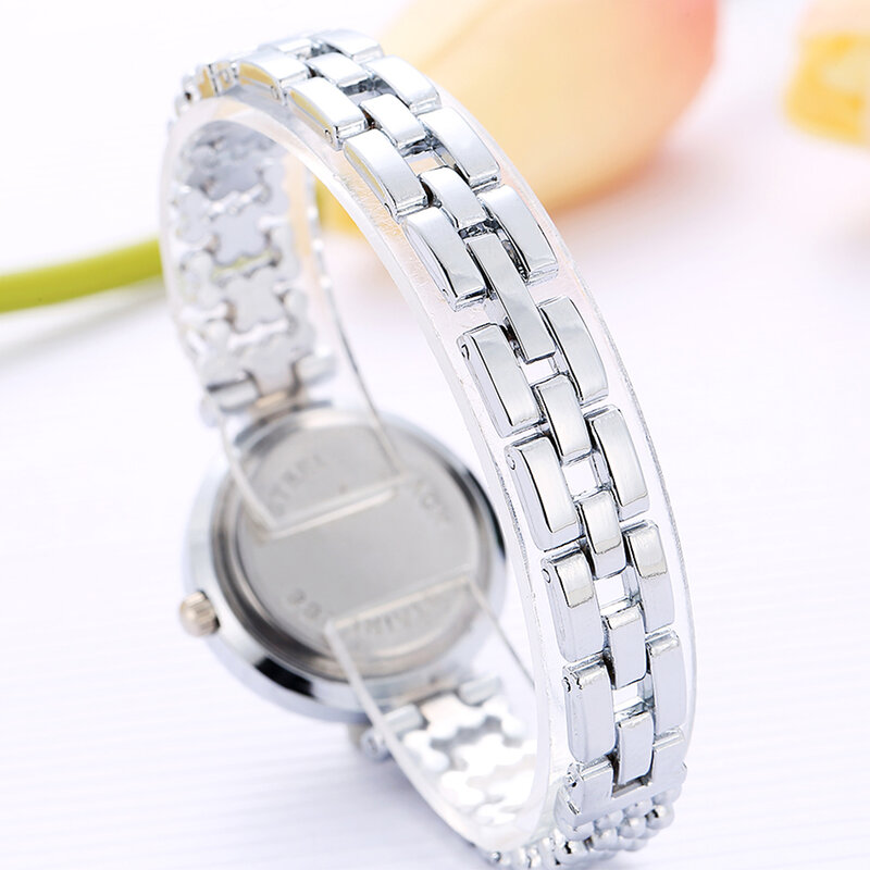 Zegarki moda damska Rhinestone inkrustowane Slims opaska siatkowa biznes analogowy zegarek kwarcowy relogio relogios feminino sukienka damska
