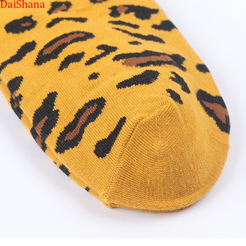 Daishana harajuku novas meias femininas de grão de leopardo elegantes meias longas soltas meias outono inverno coreia do seu lazer meias venda quente