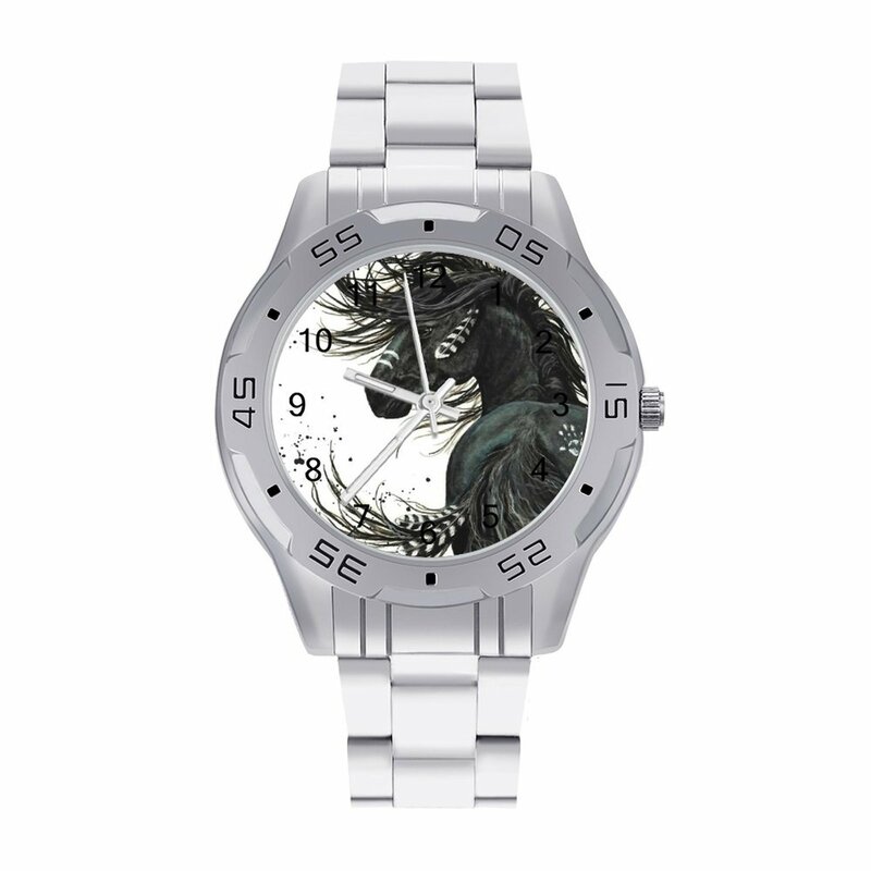 Relógio de quartzo cavalo puro feminino relógio de pulso foto aço negócios novo relógio de pulso