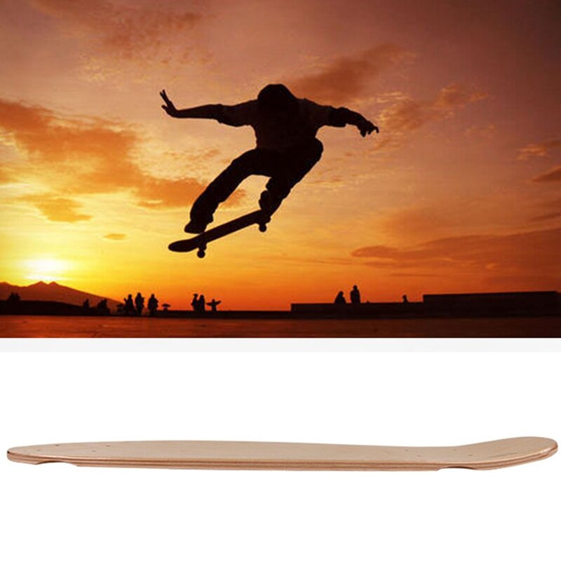22 인치 빈 스케이트 보드 데크 자연 55.5X15cm 메이플 바나나 슬라이딩 크루즈 스케이트 싱글 로커 보드 DIY 데크