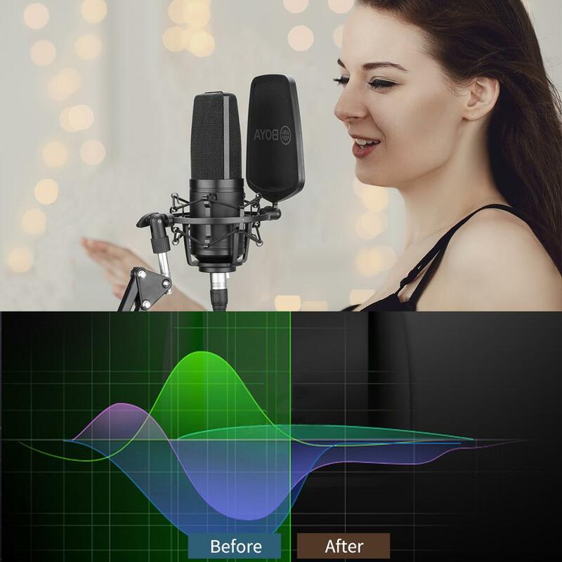 BOYA BY-M1000 mikrofon pojemnościowy mikrofon profesjonalne Studio Broadcast Mic dla Vlog Video Gaming wokal Singing Live