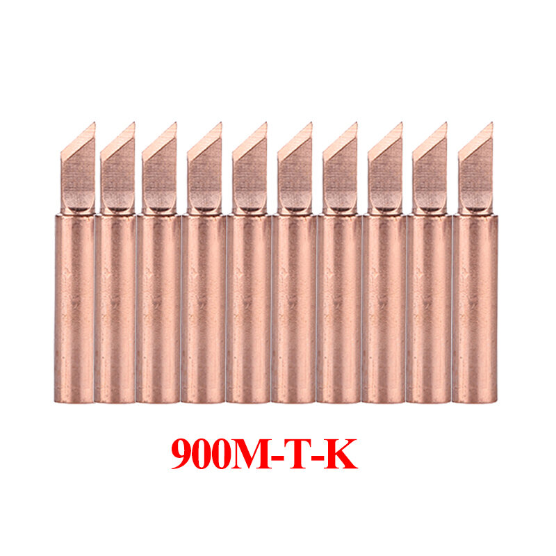 10Pcs/lot Pure Copper 900M-T Soldering Tip 900M-T-K 900M-T-I 900M-T-3.2D Soldering Iron Tip for 936 938 852D+ Soldering Station