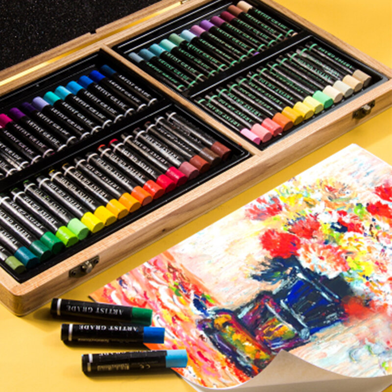 Delgreen-pintura al óleo profesional para dibujo, suministros de Arte de colores Pastel, suave, no tóxico, lavable, palo/Pastel/crayón, 12/24/36/60
