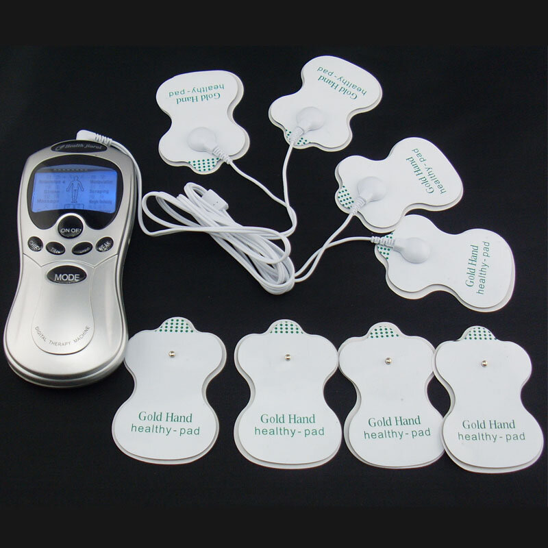 Dispositivo de acupuntura Tens para el cuidado de la salud, masajeador de pulso para terapia muscular, relajación de cuerpo completo, 8 almohadillas de electrodos + 2 cables de cuatro vías