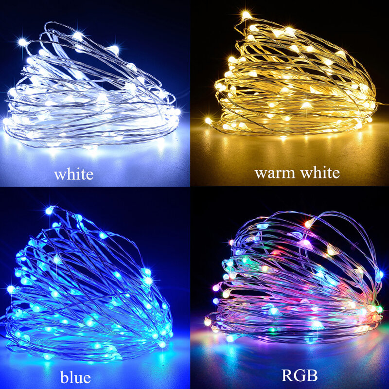 String Lights Fairy Led USB 8Mode 5/10M/20M 50/100/200LED WithRemote Control Garlands Home Wedding Christmas Holiday Decor Lamps
