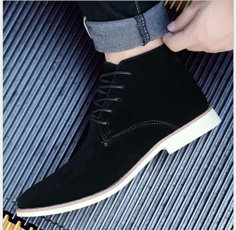 New Man Black Leather Shoes Rubber Sole Large Size Office Business Dress Leather Flats Man Split Leather Wedding leather Shoes