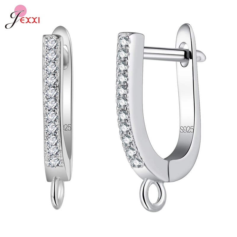 Simple 925 Sterling Silver Earring Hooks For Women DIY Earrings Earwire Jewelry Making Clasps Accessories