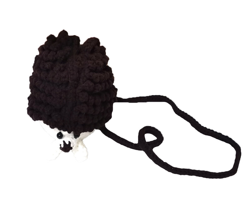 Handmade Knitted Crossbody Shoulder Bag Small Purse Hedgehog Handbag Storage For Key phone