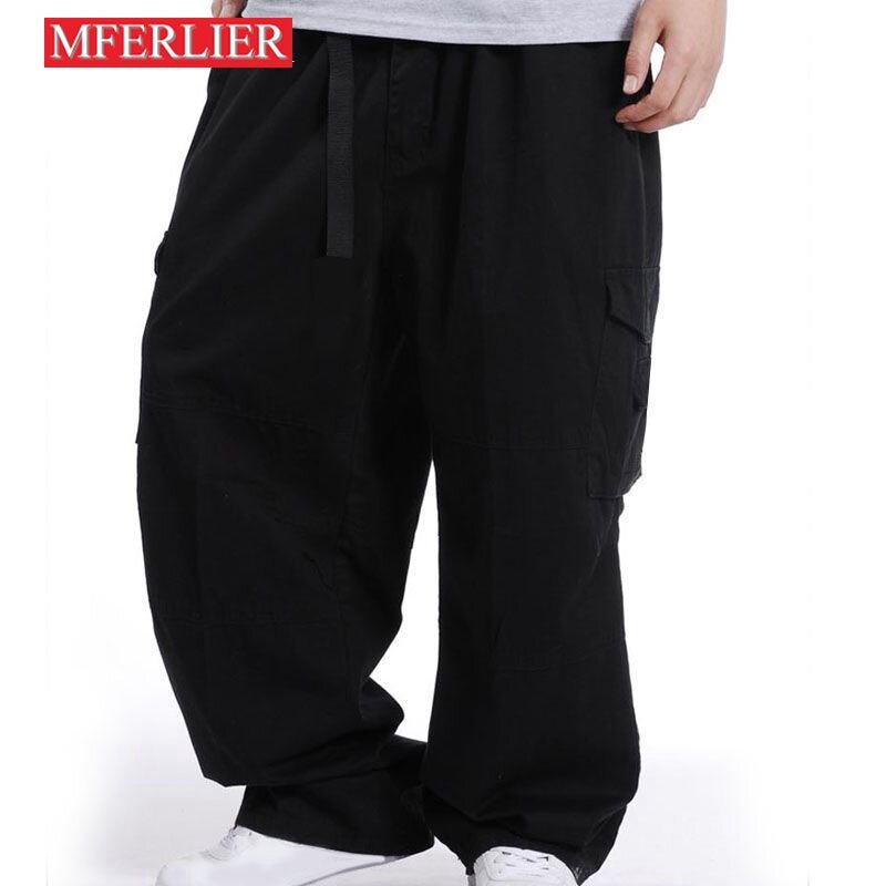 MFERLIER-pantalones Cargo sueltos para hombre, pantalón de talla grande 5XL, 6XL, 7XL, 150kg, 4 colores, primavera y verano