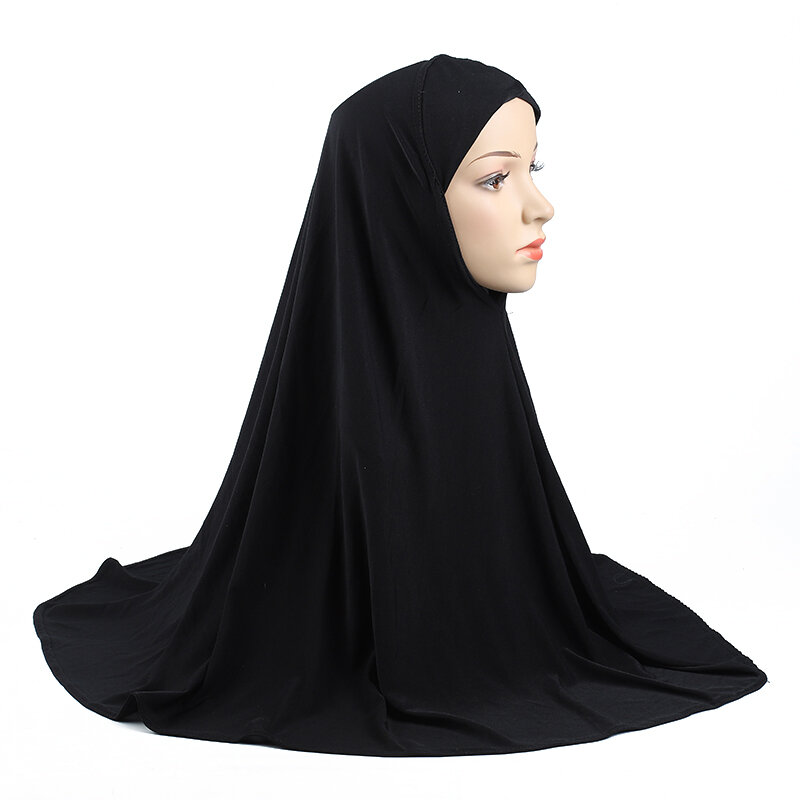 Hijab musulmán de una pieza para mujer, bufanda lisa de Amira para la cabeza, Hijabs para envolver de Oriente Medio, chales de oración de Niquabs Khimar