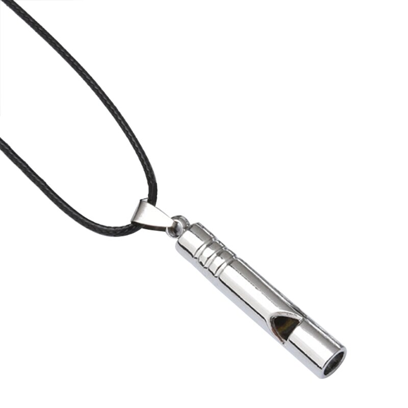 Titanium Steel Whistle Portable Keychain Necklace Pendants Whistle EDC Keyring for Emergency Survival Outdoor