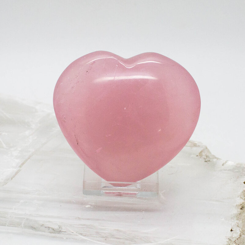 Duże serce naturalne różowe kwarcowe luźne kamienne serce różowe łatwe do ustawienia