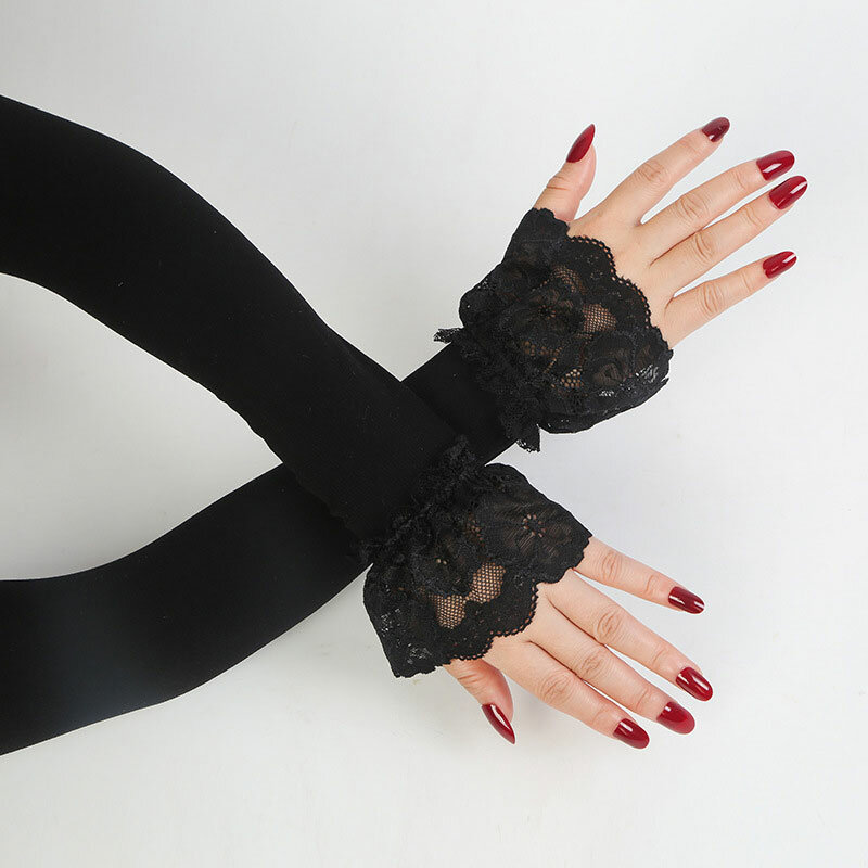 Женские солнцезащитные перчатки с рукавом для вождения, летние солнцезащитные перчатки для вождения, женские длинные перчатки с эластичным рукавом без пальцев и запястья