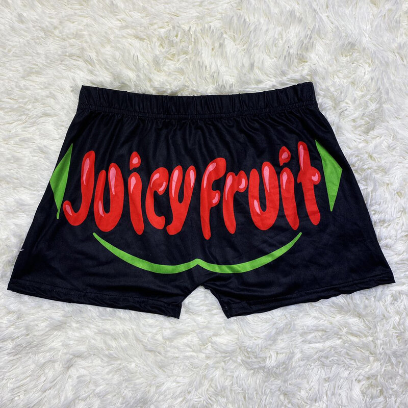 Pantalones cortos sexys de cintura alta para mujer, mallas de Ciclismo de talla grande, ropa de Fitness de verano, pantalones cortos de frutas jugosas, venta al por mayor