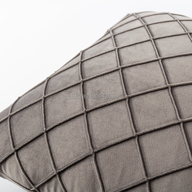 Funda de almohada de terciopelo rómbico, cubierta de almohada de cintura de lujo para el hogar, 45x45