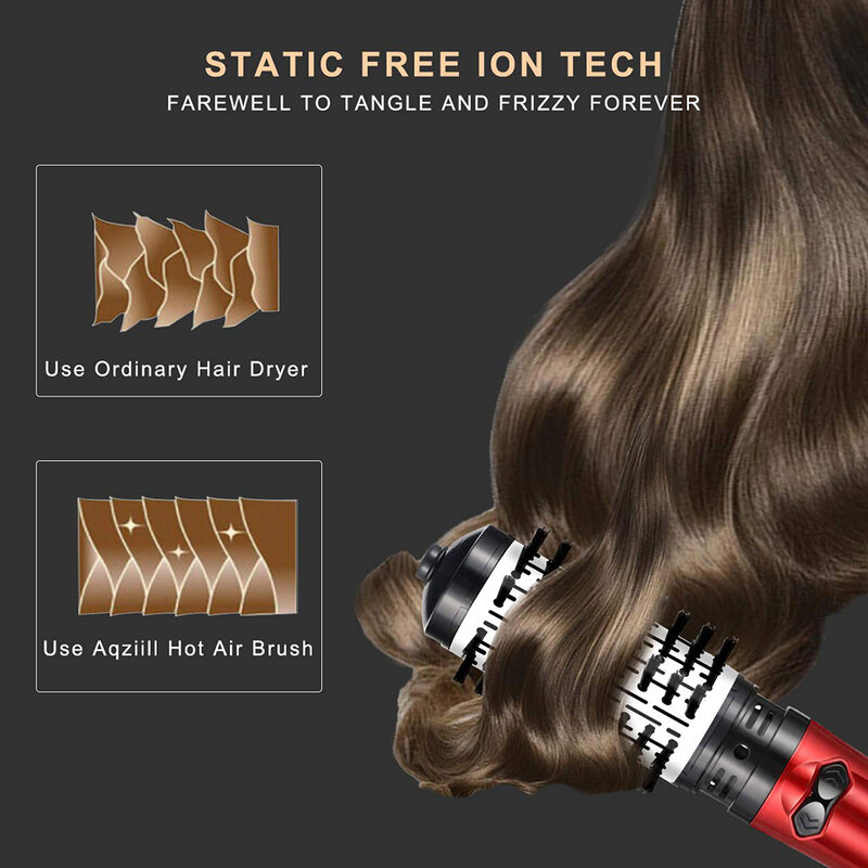 Hair Dryer Brush Electric Hot Air Comb One Step Hair Dryer & Volumizer Brush Rorating Blow Dryer Styler For Straightening Curler