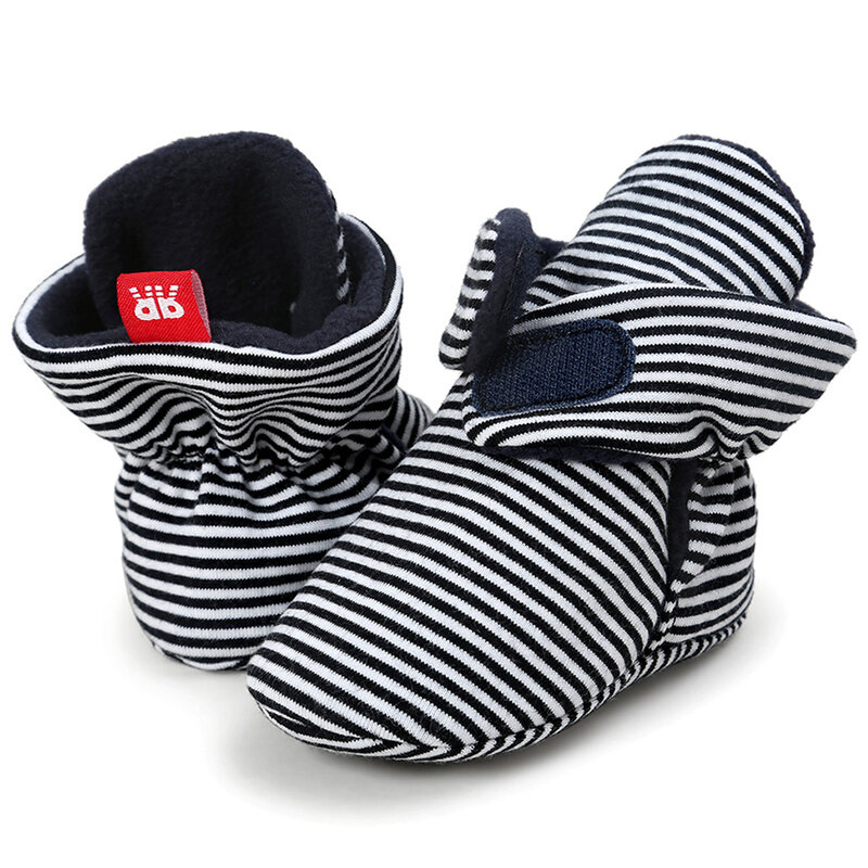 Infant Baby Schuhe Socken Junge Mädchen Streifen Gingham Neugeborenen Kleinkind Erste Wanderer Booties Baumwolle Komfort Soft Krippe Schuhe