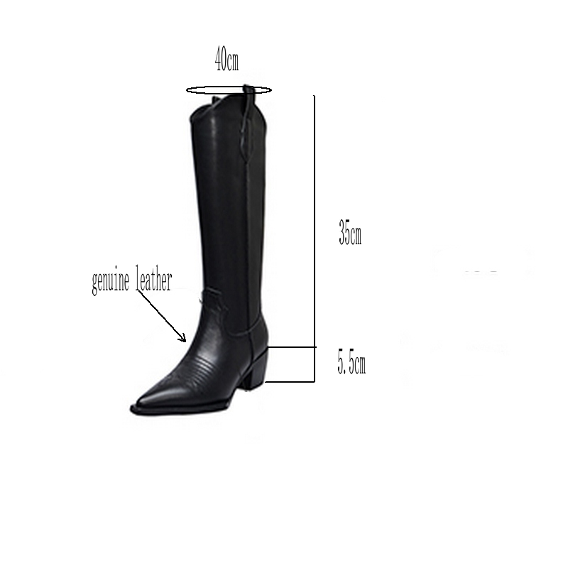 TXCNMB 2019 winter knee high boots for women high heel boots pointed toe genuine leather party dress shoes woman casual
