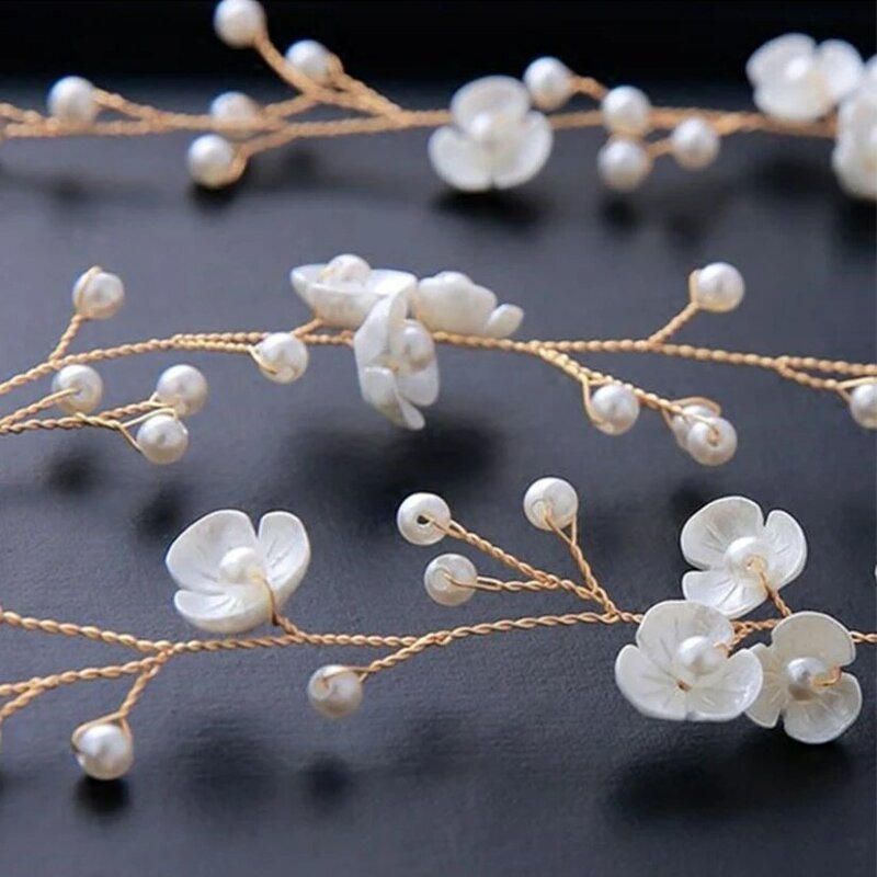 Wedding Hair Band For Women Pearl Floral Scrunchies Bridal Elegant Hair Accessories Crystal Decorations Girl Gifts New