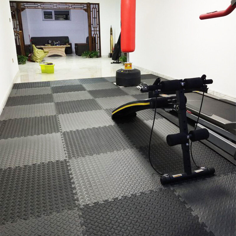 12PCS 30*30cm Protective Floor Mat EVA Leaf Grain Floor Mats Gym Floor Mat Splicing Mats Patchwork Rugs Thicken Shock For Gym