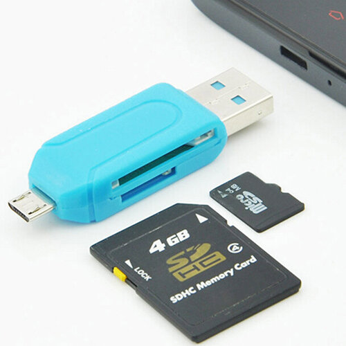 2in1 Lecteur De Carte Micro Usb Otg Pour Pc Universel Usb Tf/Sd Lecteur De Carte Extension De Téléphone Écouteurs Micro