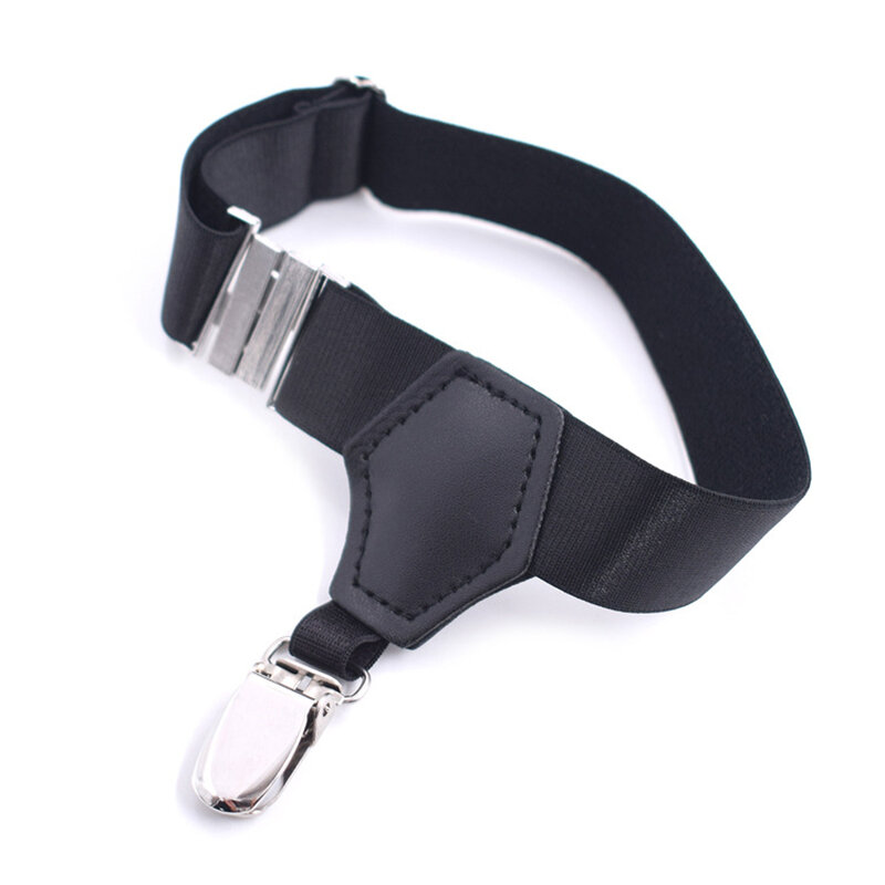 2pcs Men's Black Sock Garters Belt Adjustable Elastic Sock Suspenders Braces Holders Non-slip Duck-Mouth Clips Hold Up