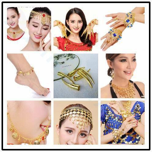 Dziecko dorosły Avalokitesvara indyjski taniec brzucha egipt taniec dziewczyna biżuteria bransoletka Anklet welon paznokci pokrywa dancewear akcesoria