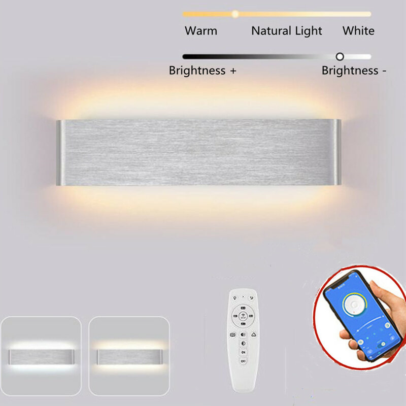 โคมไฟผนัง LED โมเดิร์นพร้อม Remote Bluetooth APP ติดตั้ง Indoor Wall Minimalist บันไดห้องนอนห้องนั่งเล่น
