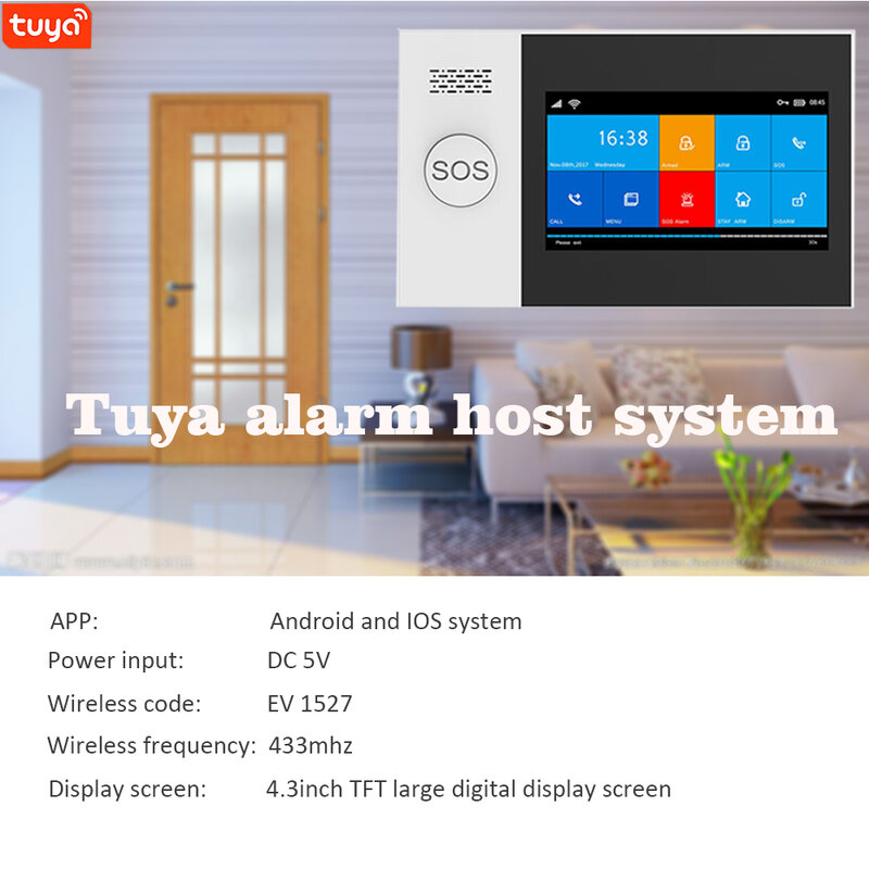 Tuya-Alarme anti-roubo sem fio para casa, Top Tuya, GSM, Wi-Fi, 4G, Touch Screen, alarme, aplicativo móvel, controle remoto, alarmes casa inteligente