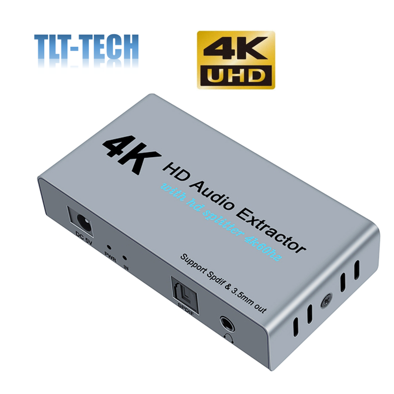 Audio Splitter dengan HDMI Audio Extractor 1X2 HD 4K SERAT OPTIK Audio TV Proyektor Tampilan Komputer