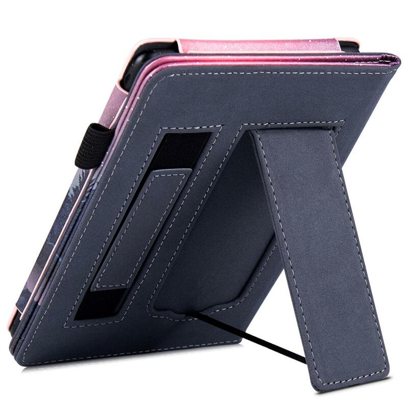 AROITA Stand Case for Kobo Clara HD - PU Leather Smart Protective Sleeve Cover with Hand Strap/Magnetic Closure/Auto Sleep/Wake