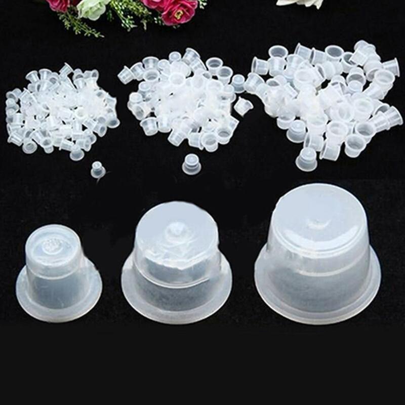 100Pcs Tattoo ink Holder Disposable Small Medium Large Plastic Clear Tattoo Ink Cups Caps Pigment Tattoo accesories