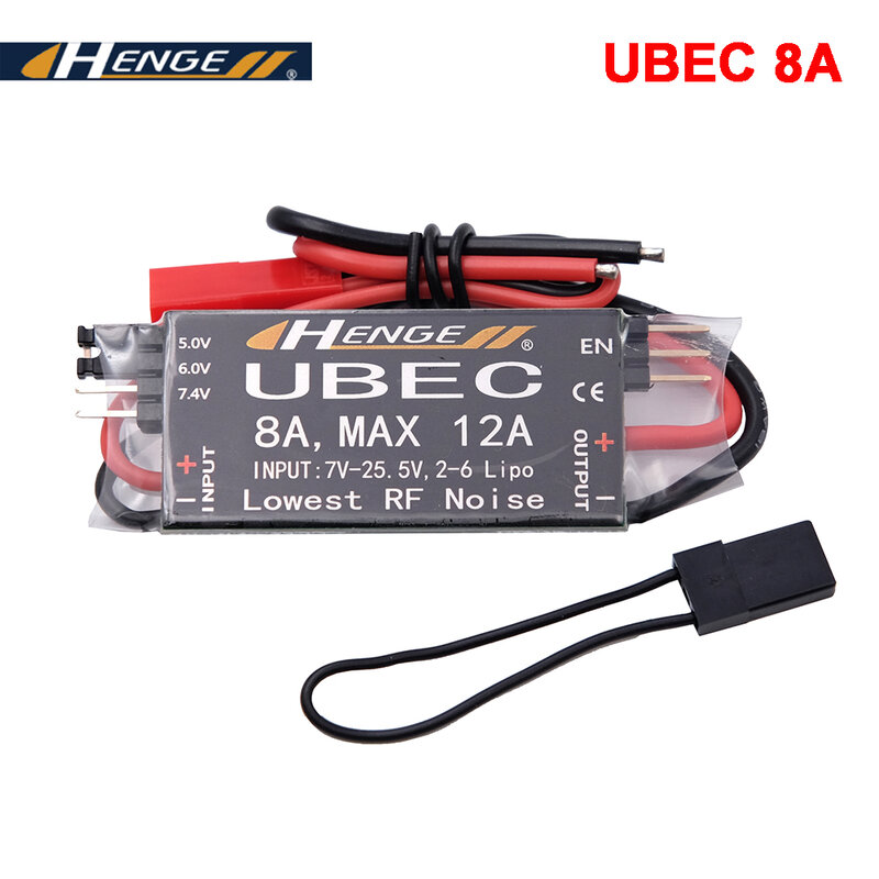 HENGE 8A UBEC Output 5V/6V/7.4V Max 12A Inport 7V-25.5V 2-6S Lipo Switch Mode BEC for RC Battery Quadcopter Car Airplain