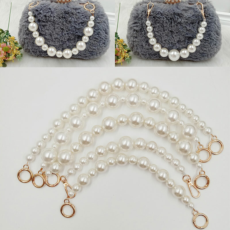 Bolso de perlas de imitación para mujer, cadena de repuesto, bandolera larga, correa, ASA, cinturón, piezas, venta al por mayor