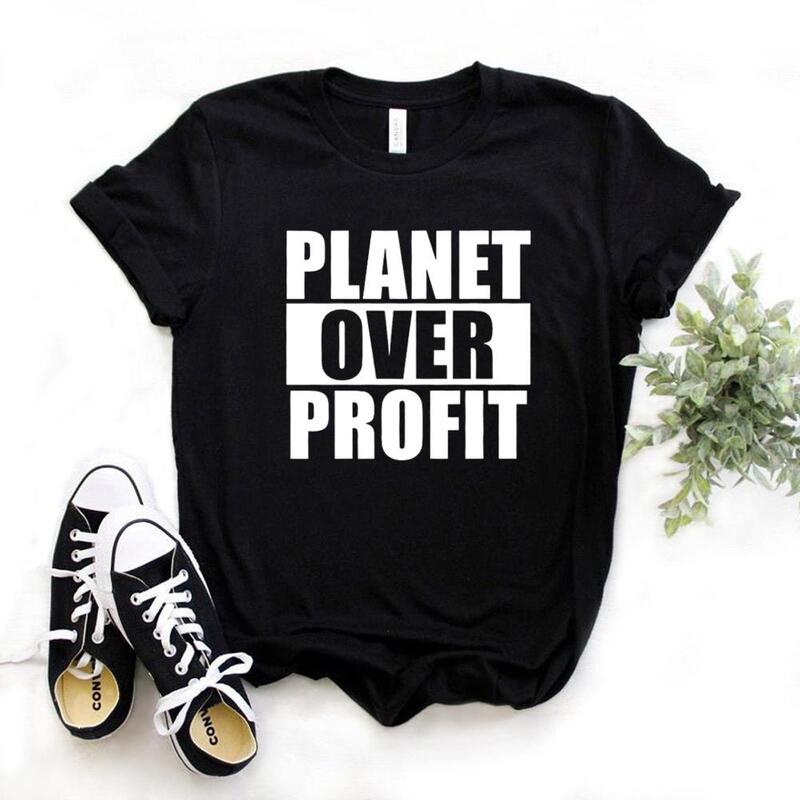 Planeta nad zyskiem drukuj koszulka damska bawełna Casual Funny t shirt dla Yong Lady Girl koszulka 6 kolorów Drop Ship NA-441