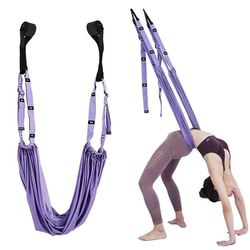 270C Yoga Strap Waist Back Leg Stretch Fitness Strap, Adjustable Yoga Exercise Band, Back Bend Split Inversion Strap for Yoga