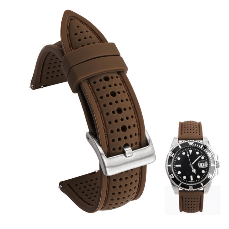 Ремешок силиконовый спортивный для Samsung S3 Huawei Watch GT2 46 мм Amazfit GTR, сменный водонепроницаемый резиновый браслет для мужчин, 18 мм 20 мм 22 мм 24 мм