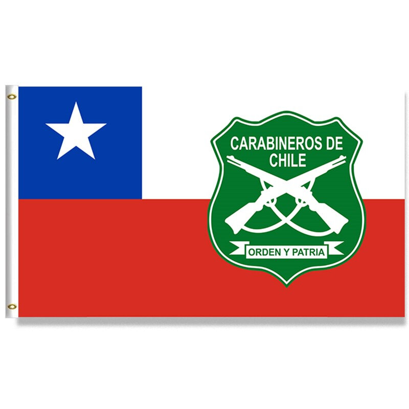 60X90CM/90X15 0cm/120X180CM Chile policji CARABINEROS DE flaga CHILE niestandardowe flaga 100D transparent poliestrowy