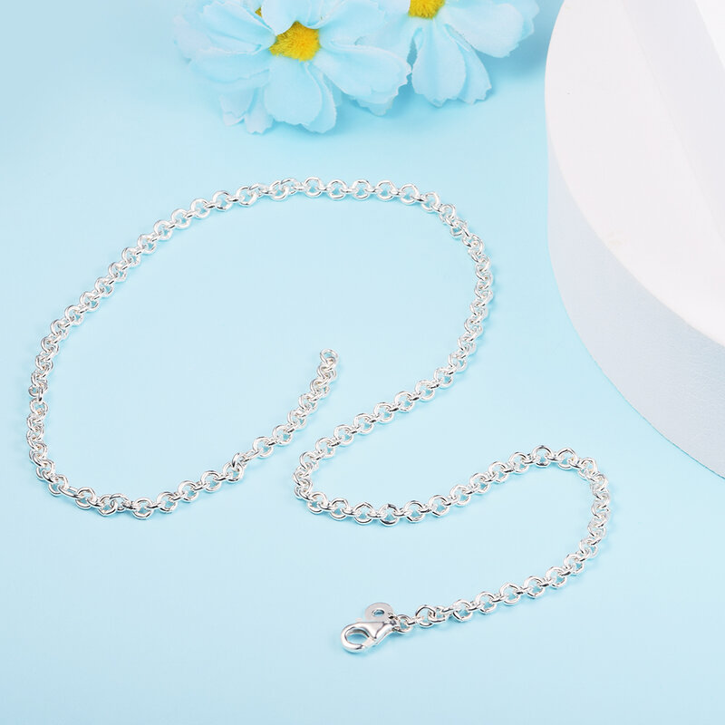 CKK srebro 925 biżuteria gruby kabel łańcuch naszyjnik dla kobiet prezent Sterling oryginalny wisiorek