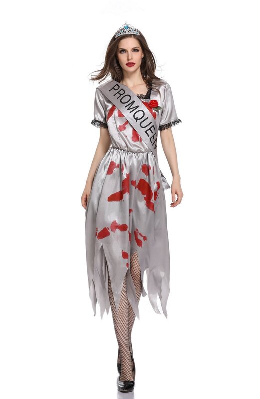 Costumi di Halloween Horror Cos bloody Skull Zombie Costume Vampire Ghost Bride per le donne Usherette cerimoniale