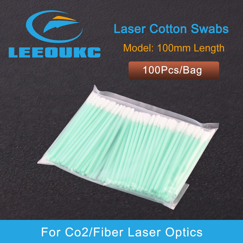 LEEOUKC 100pcs/Bag Size 100mm 120mm Nonwoven Cotton Swab Dust-proof For Clean Focus Lens And Protective Windows