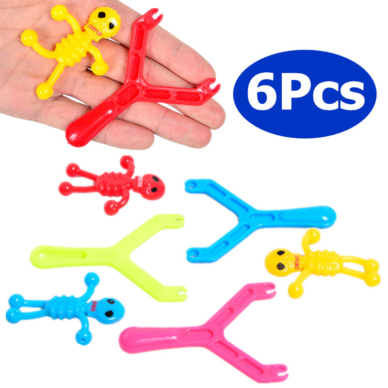 6Pcs เด็กของเล่นพลาสติก Catapult Skeleton Man Decompression TPR ความดันปล่อยคลาสสิกของเล่นเด็กวันเกิดของขวัญ