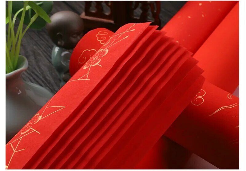 Утепленное красное платье Сюань Бумага китайского фестиваля весны бумага для каллиграфии Бумага 10 шт. китайский Новый год Traddtional красный Сюань Бумага Rijstpapier