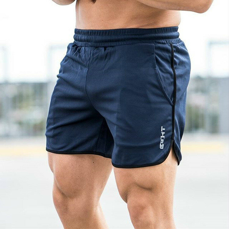 Novos Homens Treino de Musculação Aptidão Calções Homem Verão Masculino Malha Respirável Quick Dry Sportswear Basculador Praia Calças Curtas