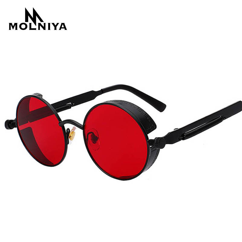 Óculos de sol estilo steampunk, óculos de sol redondo, barato, ultra baixo, unissex, vintage, retrô uv400