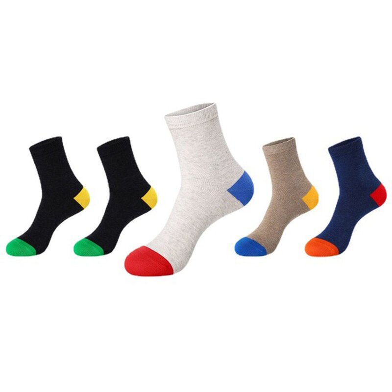 5 pairs homens tamanho grande meias de algodão longo negócio harajuku meias 5 pares/lote inverno sólida cavalheiro sox sox sokken