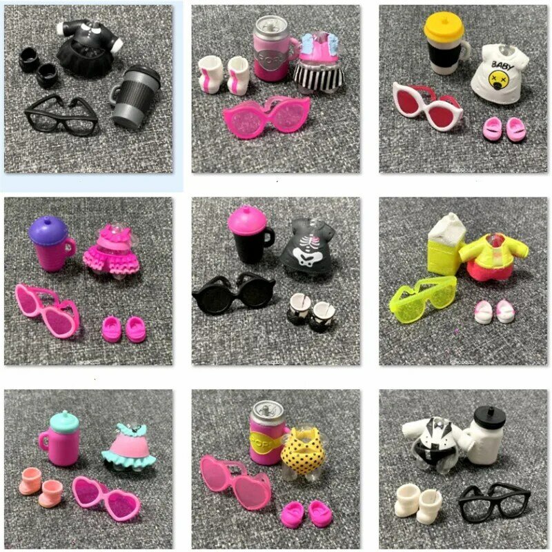 LOL muñeca ropa botella zapatos gafas accesorios Set Original lol accesorios en venta LOL muñecas regalo colección limitada