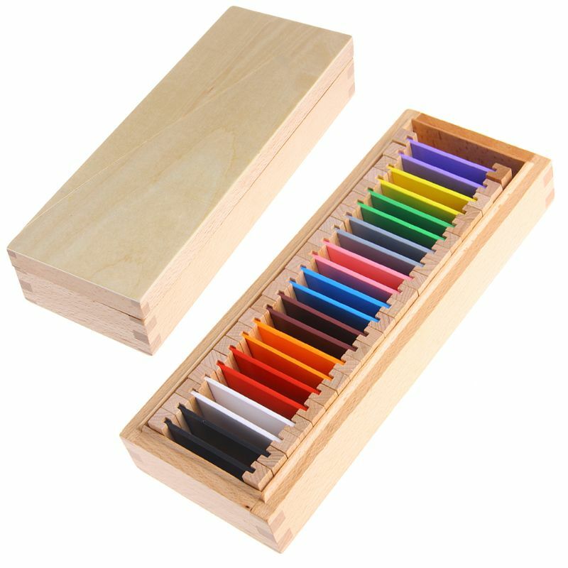 900C مونتيسوري المواد الحسية تعلم لون صندوق لوحي الخشب مرحلة ما قبل المدرسة لعبة