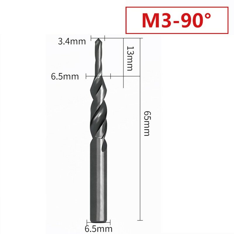 90/180 Degree M3-12 HSS Counterbore Spiral Step Drill Bit For Drilling Metal Conutersunk Drill Sub-Step Drill Chamfering